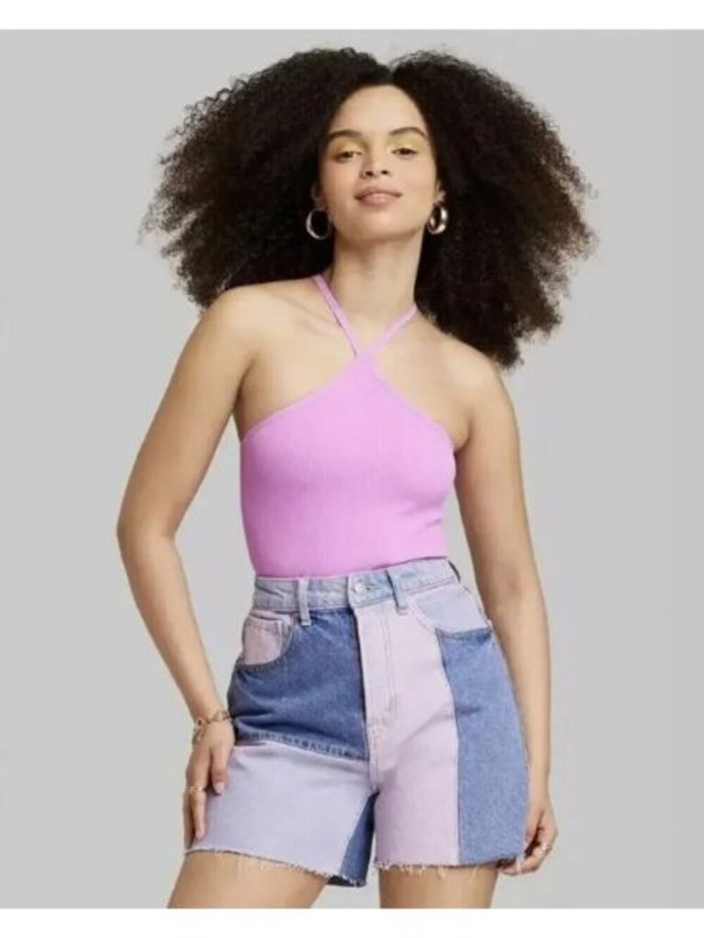 Wild Fable Purple Ribbed Seamless Bodysuit